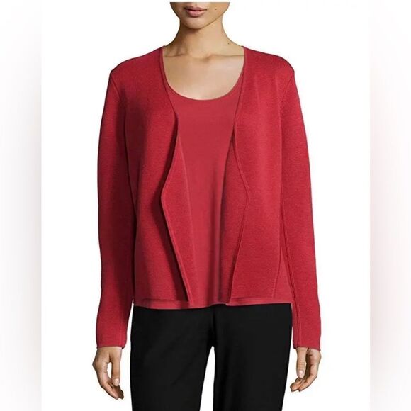 NWT Eileen Fisher Angled Organic Shaped Jacket Size Large - Picture 1 of 3